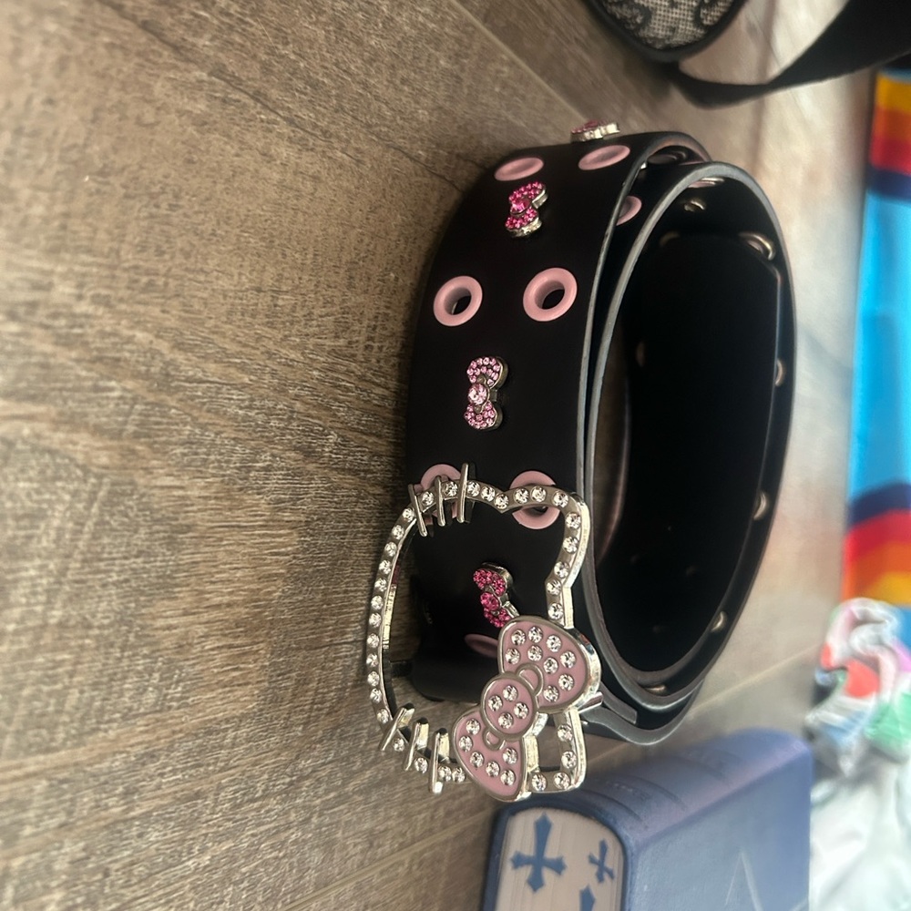 Hello Kitty Black Belt with Pink Logo
